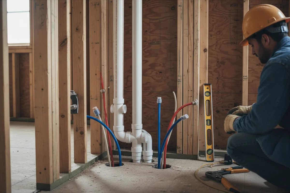 Drain and supply rough-in during Drain Cleaning in Peculiar
