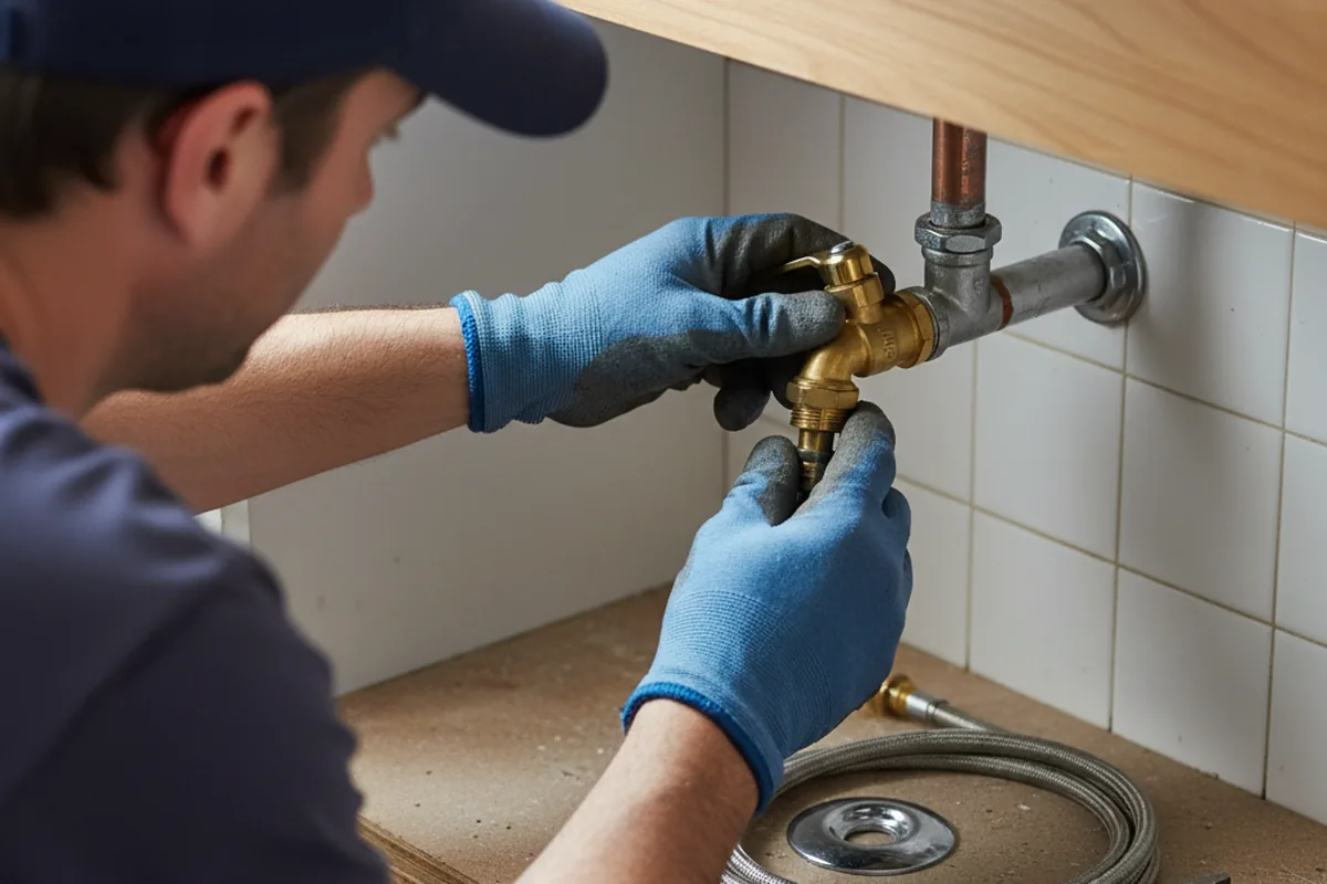 Shutoff valve and fitting work during Faucet and Fixture Repair in Peculiar